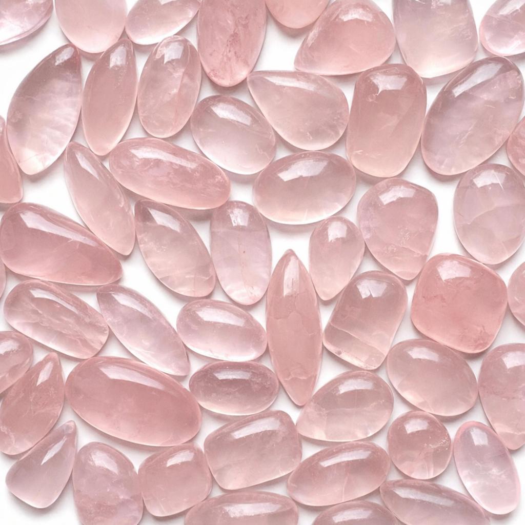 AAA Rosenquarz Cabochon-Set, Polierte Natürliche Rosenquarz-Edelsteine, Cabochons in Gemischter Form 20–35 mm für die Schmuckherstellung, Lose Steinvorräte