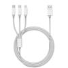 6A 66W Super Fast 3-in-1 Charging Cable for Huawei V8/Android, 120W Braided One-to-Three Data Cable
