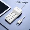 50W Multiport USB-Ladegerät Schnellladung Typ C Hub-Adapter für IPhone Samsung Xiaomi 10-Port USB-Handyladegerät Verlängerungssteckdose