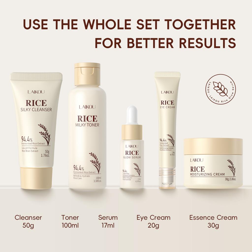 Rice Glow Facial Essence 17ml Hydrating Moisturizer Nourishes Brightens Skin Tone Natural Extract Serum Sensitive Skin