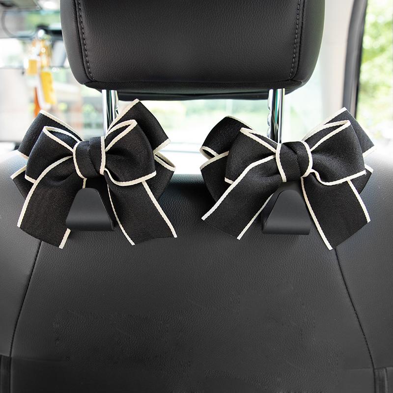 1PC Cute Diamond Bowknot Car Seat Headrest Hook Hanger Storage Organizer Universal for Handbag Purse Coat Accessories S Type