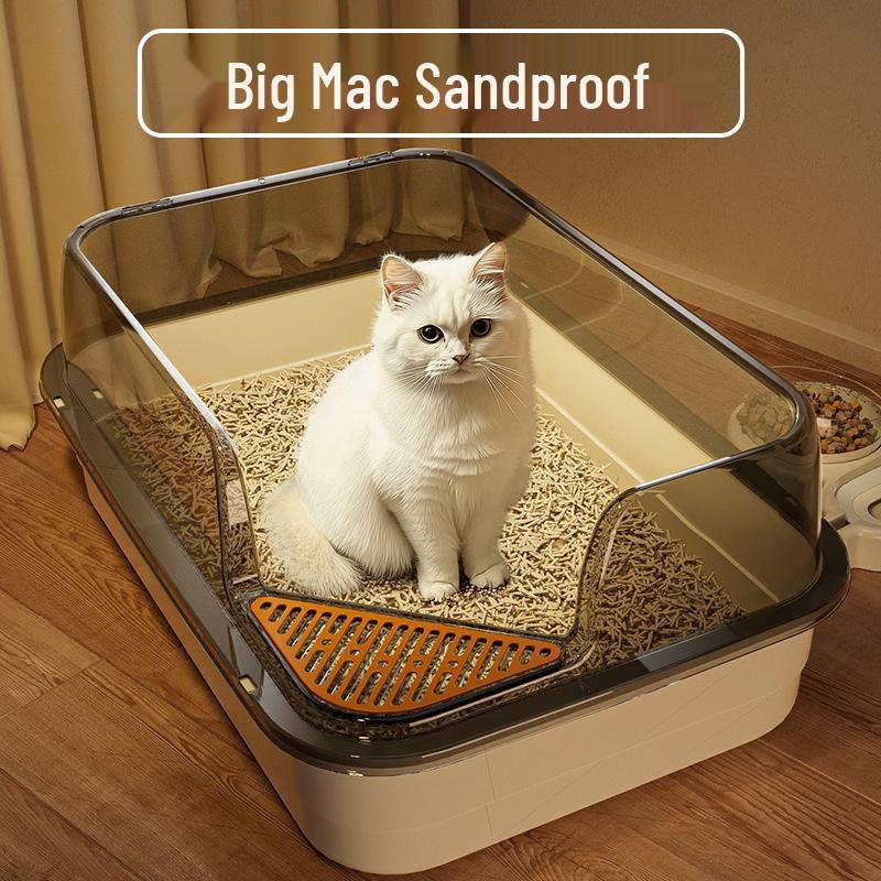 Jumbo Semi-Enclosed Anti-Tracking Cat Litter Box