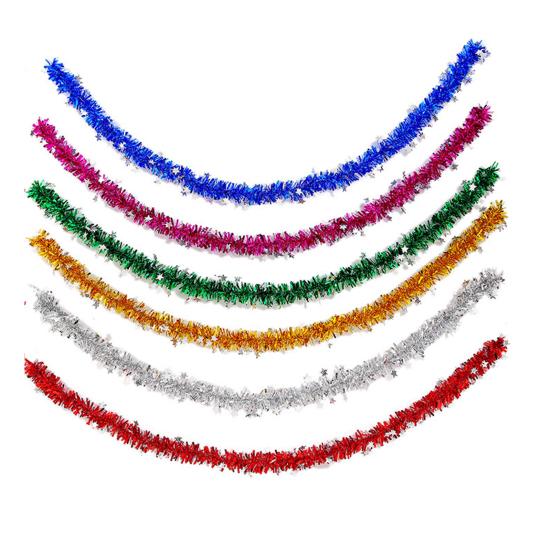 Tinsel Twist Garland Fade-resistant Dense Gorgeous Foil Madder Outdoor Indoor Xmas Tree Garland Decor for Party