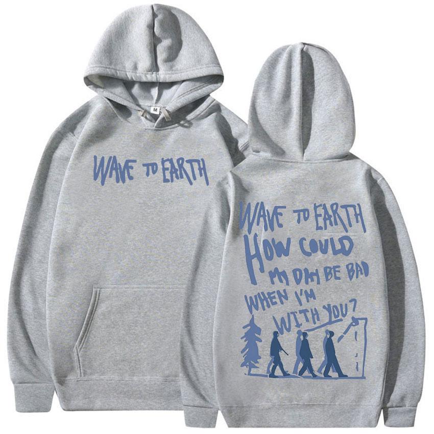 Vintage Wave To Earth Music Album Print Hoodie Men Fashion Harajuku Oversized Sweatshirt Unisex Hip Hop Pullover Clothing Hooded
