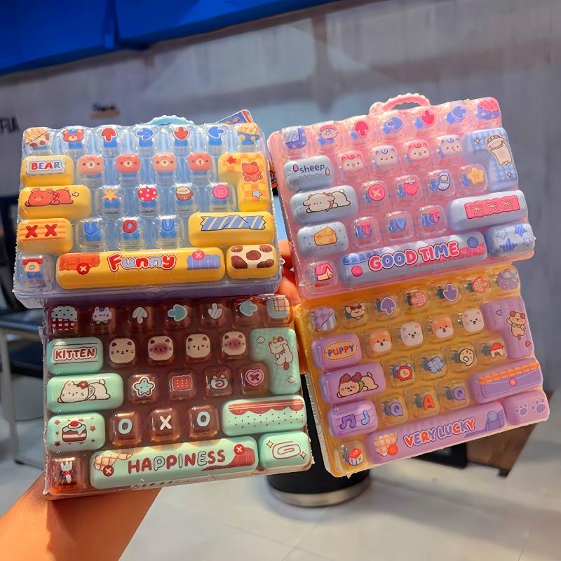 26-Key Stress Relief Keyboard Toy Keychain Nonstop Happiness Cute Creative Student Children Birthday Gift Small Pendant Accessor