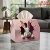 2D Flat 1pc, Tissue Box. Rabbit Breaking Through The Wall Pattern Napkin Dispenser, Reusable, Daily Desktop Tissue Organizer, Suitable for Kitchen Liv