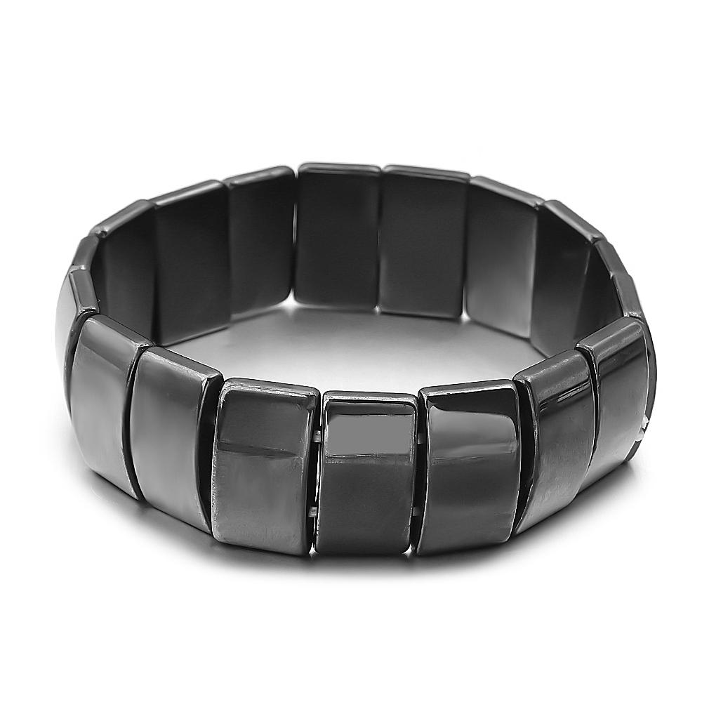 

1 Strand Natural Black Hematite Stone Bracelet Men Personalized Simple Fashion Jewelry for Boyfriend Father’s Day Gifts 19cm