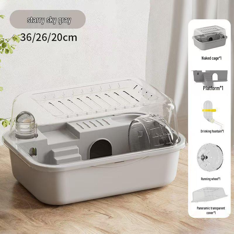 

Акриловая клетка-замок для хомяков с окном в крыше и полным набором аксессуаров Without Buckle