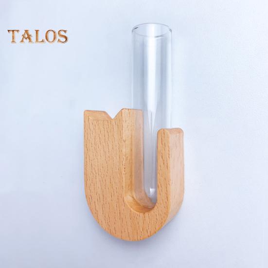 Plante hidroponice Tub de încercare Vază din lemn de pisică de câine colector de mustăți Magnet de frigider Vază de propagare a plantelor Home Office Decor pentru frigider