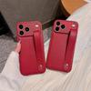 Matte Leather Handheld Wristband Phone Case For For Iphone 17 Air 16 15 14 13 12 11 Plus Pro Max 17ProMax Bracket Wrist Strap Cover