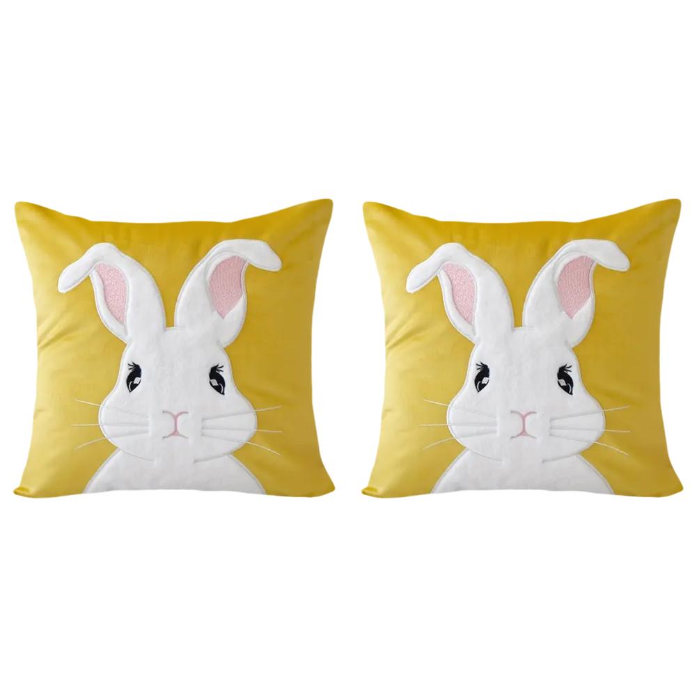 2/1pcs Easter Funny Bunny Throw Pillow Covers Decoration Sofa Rabbit Soft Pillowcase Case Couch Cushion Cover Home Decor 45x45cm