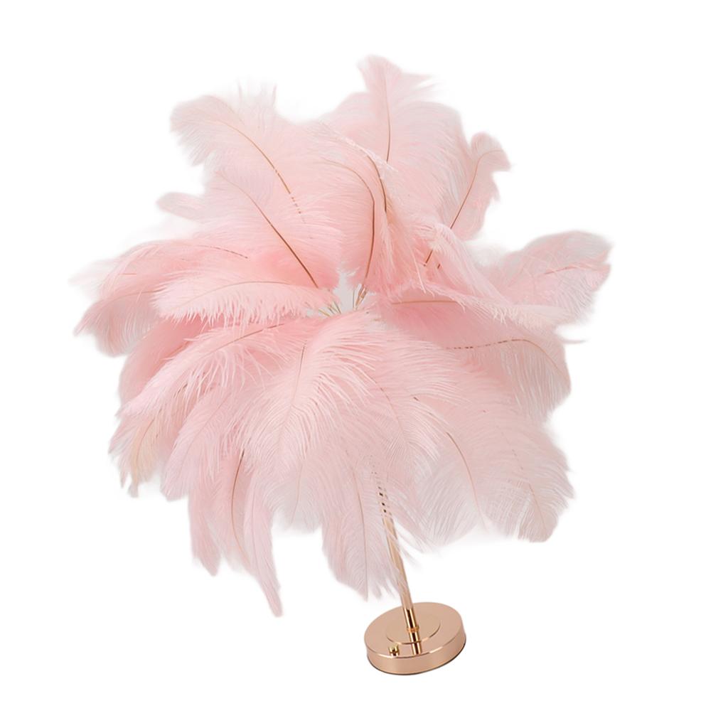 Ostrich Feather Table Lamp Rechargeable Modern Romantic Decoration Lamp Bedroom Bedside Lamp for Home Decoration