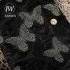 JIANWU A5 Literary Embroidered Fabric Button Loose-leaf Notebook Flower Butterfly Cover Creative DIY Student Supplies Stationery