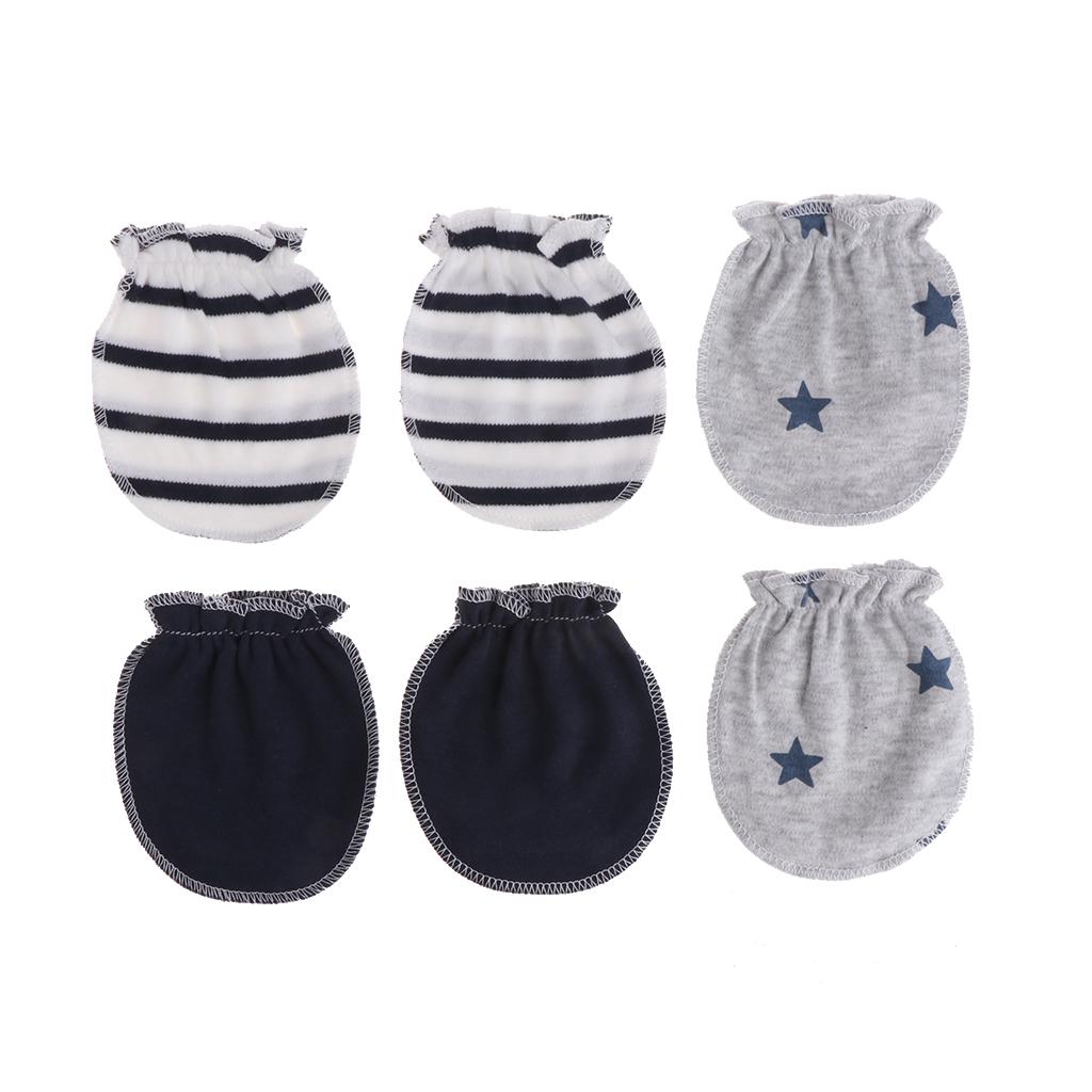 Qiuxiaoaa 3Pairs Fashion Baby Anti Scratching Handschuhe Neugeborenen Schutz Gesicht Cotton Scratch Mittens Baby Handschuhe Gelb