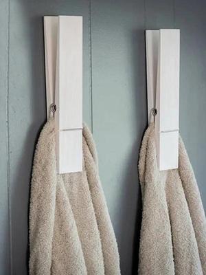 Wooden Giant Towel Clip Wall Mounted Bathroom Towel Holder  Large Clothespin Hook Hardware Accessories Giant Clothespin Holder