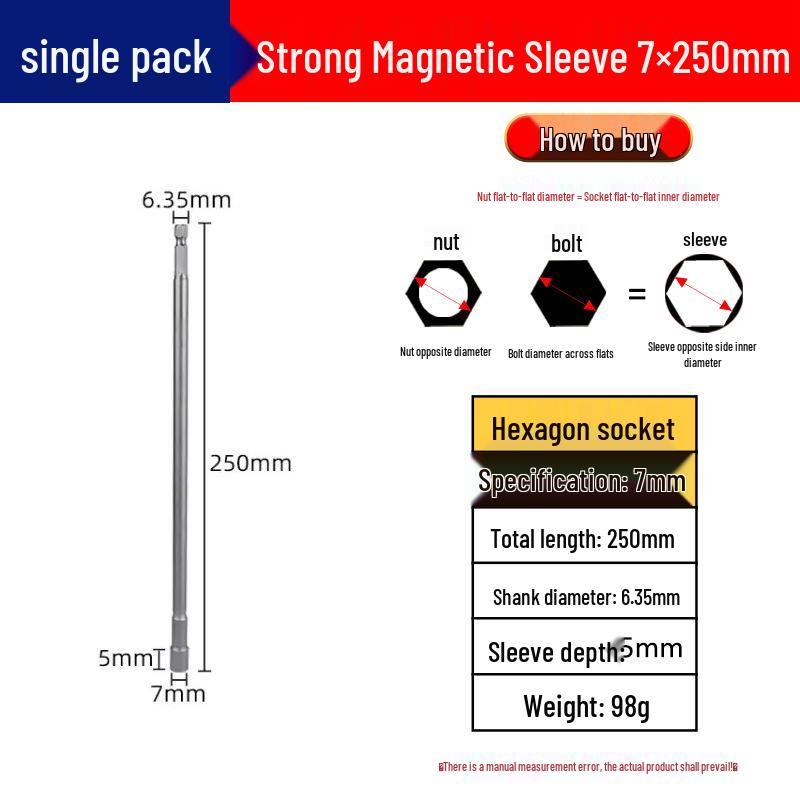 250mm Magnetischer Sechskant-Schlagschrauber-Stecknuss-Bit