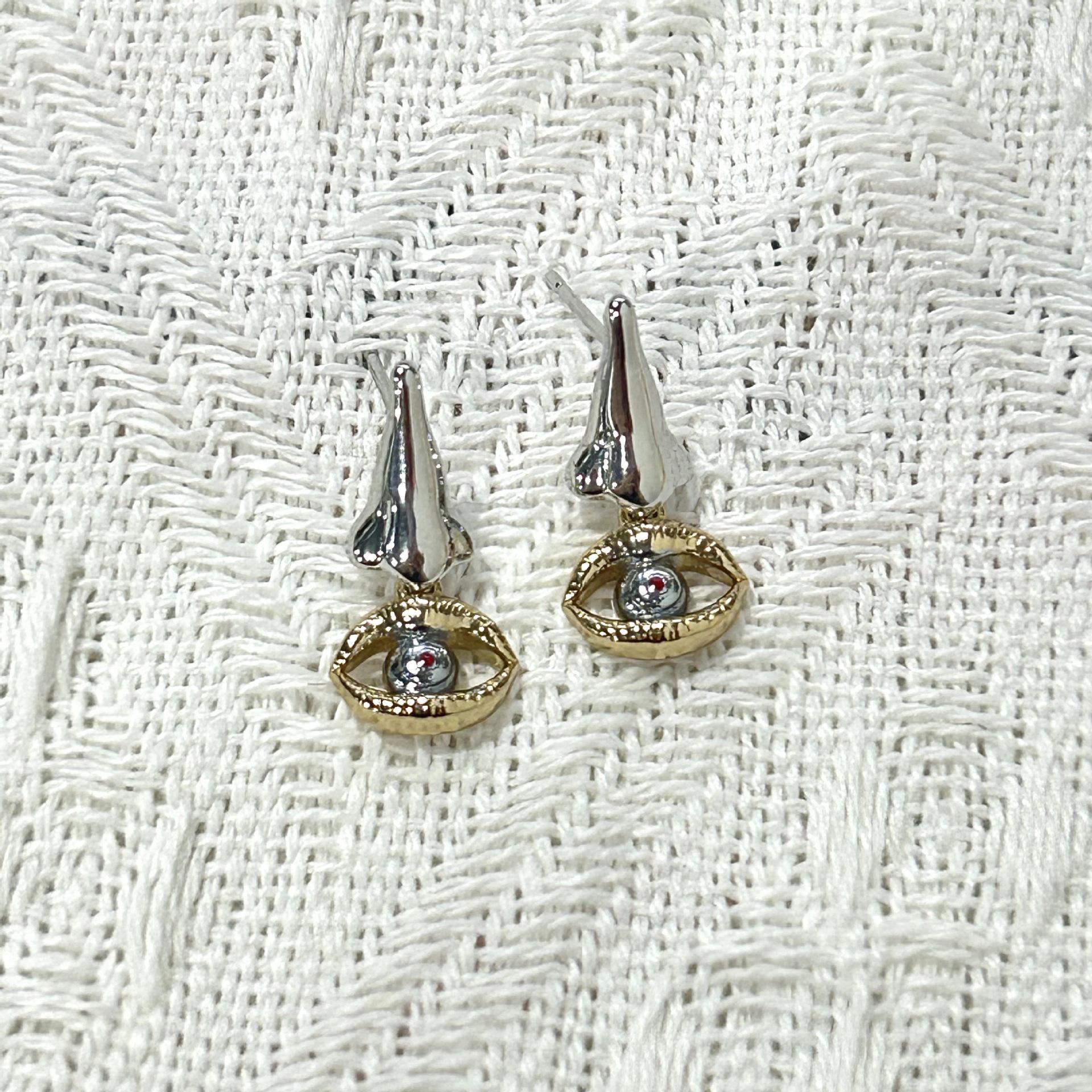 Fashionable European and American Facial Feature Long Stud Earrings
