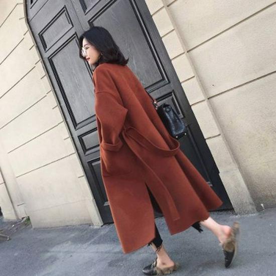 Women's Mid-Length Woolen Coat - 2026 Autumn/Winter Korean Style Thickened Version