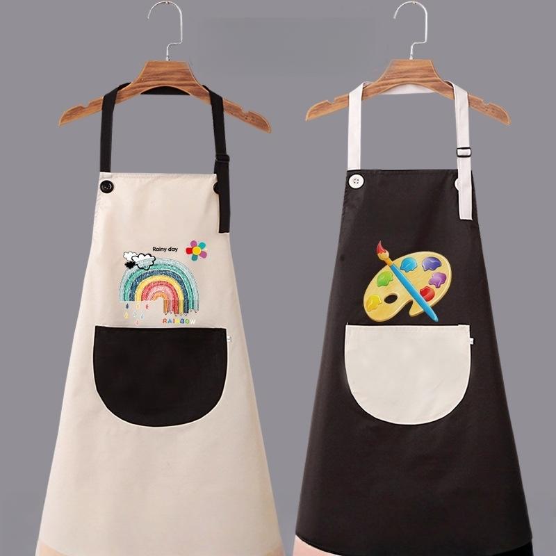 1Pcs No-Sleeve Painting Protective Clothing Children'S Apron Boys And Girls Eating Bibs Waterproof Artistic Inverted Clothing