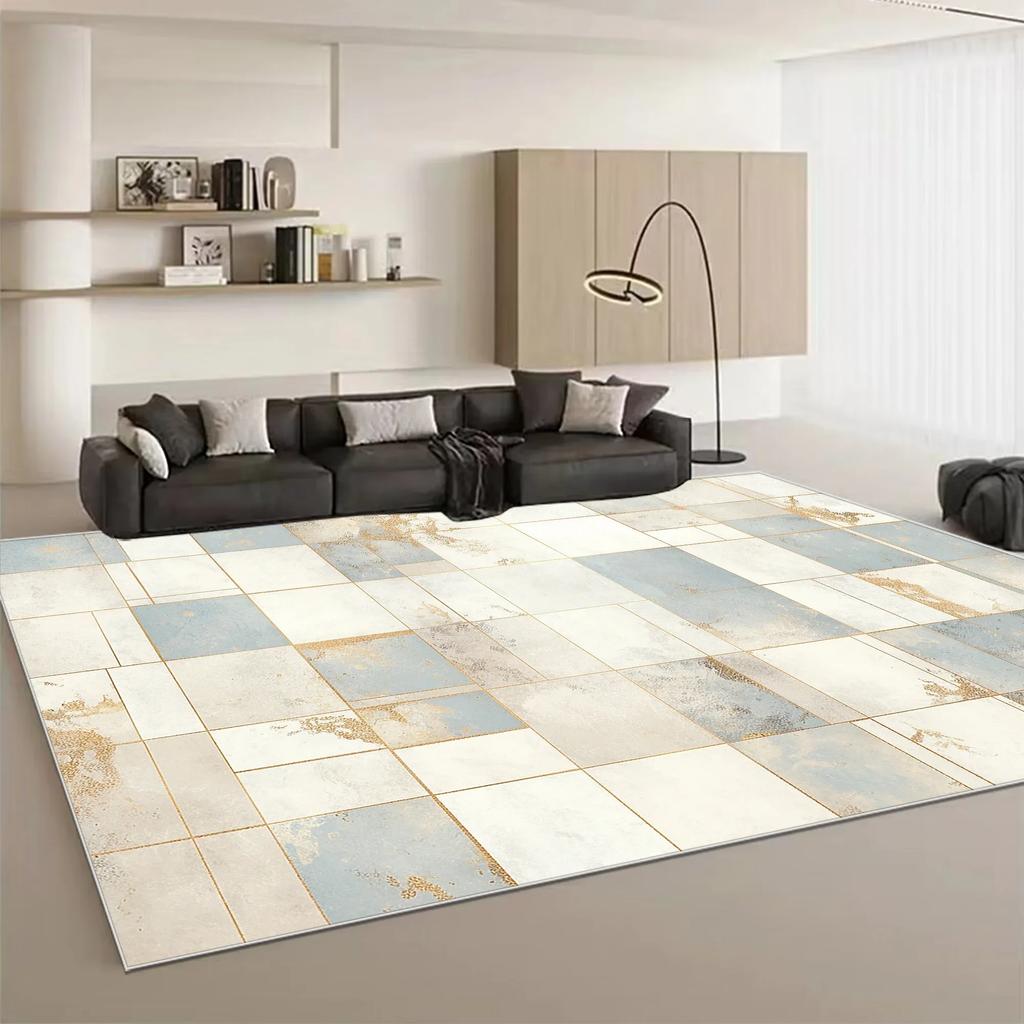 Light Luxury Geometric Large Living Room Carpet Modern Style Decoration Home Sofa Side Floor Mats Soft Rugs for Bedroom