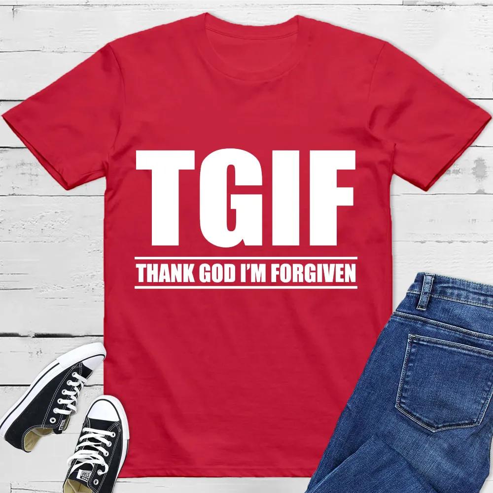 

Thank God Im Forgiven TShirt Men Women Short Sleeve Cotton Tees Luxury Brand Shirt Oversize Tops Summer Blouse Mens Clothing S