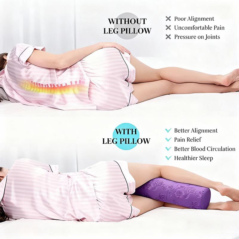 Memory Foam Filling Cushion Half Moon Bolster Massage SPA Pillow Ankle & Knee Support Elevation Back Lumbar Neck Relief Pain