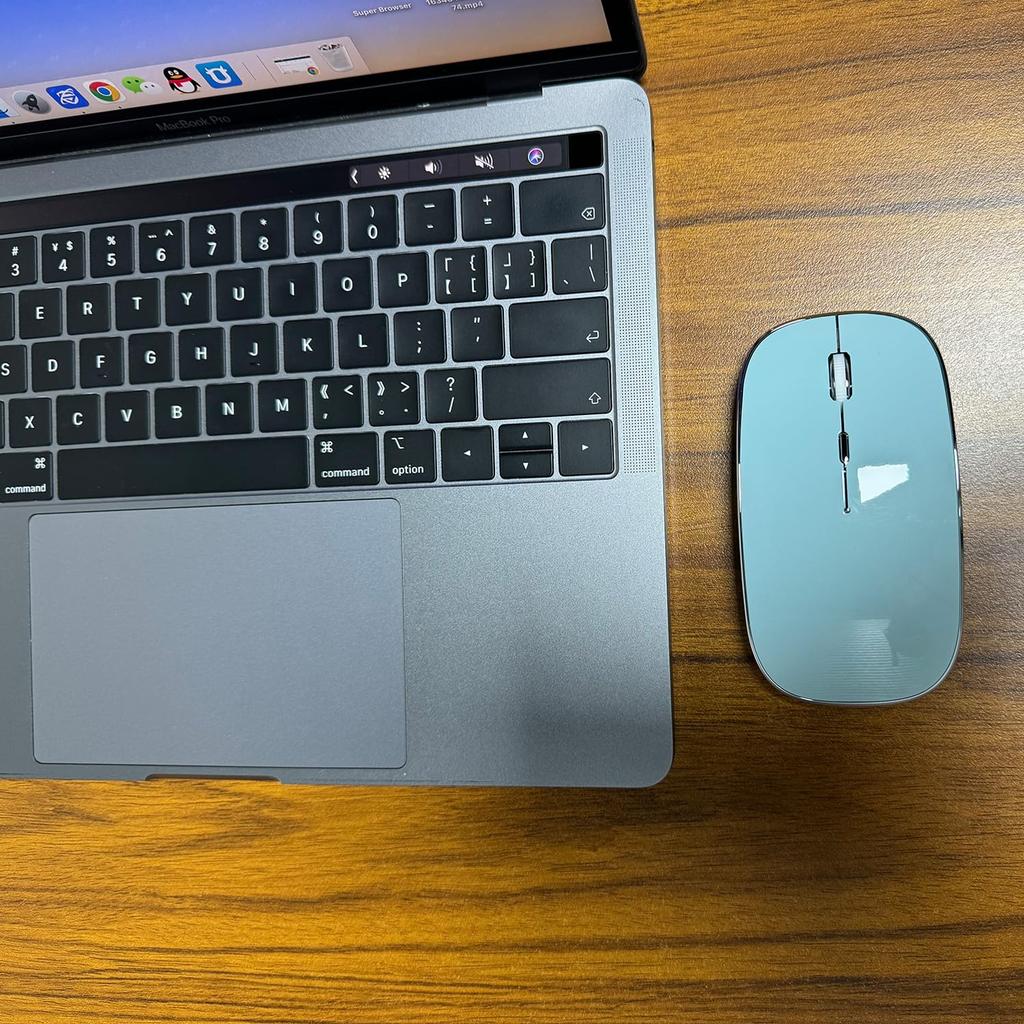 Rechargeable Wireless Bluetooth Mouse for iPad Pro, iPad Air, Mac, MacBook Pro, MacBook Air, Laptops, Chromebooks, Windows, HP, and Dell (Blue)