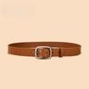 New Two-layer Leather Women's Pin Buckle Belt Casual and Versatile Retro Leather Belt Women's Japanese Buckle Jeans Belt