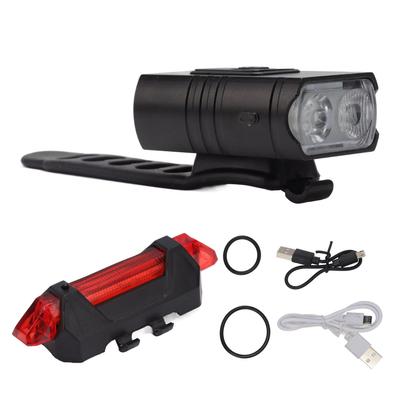 LED Sada cyklistických světel Přední a zadní světla na kolo s baterií USB nabíjení Sada venkovních světel pro jízdu