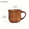 KEMORELA Wooden Coffee Mugs Set Vintage Jujube Tea Design 1/2pcs Reusable Drinkware for Water Wine Beer Espresso