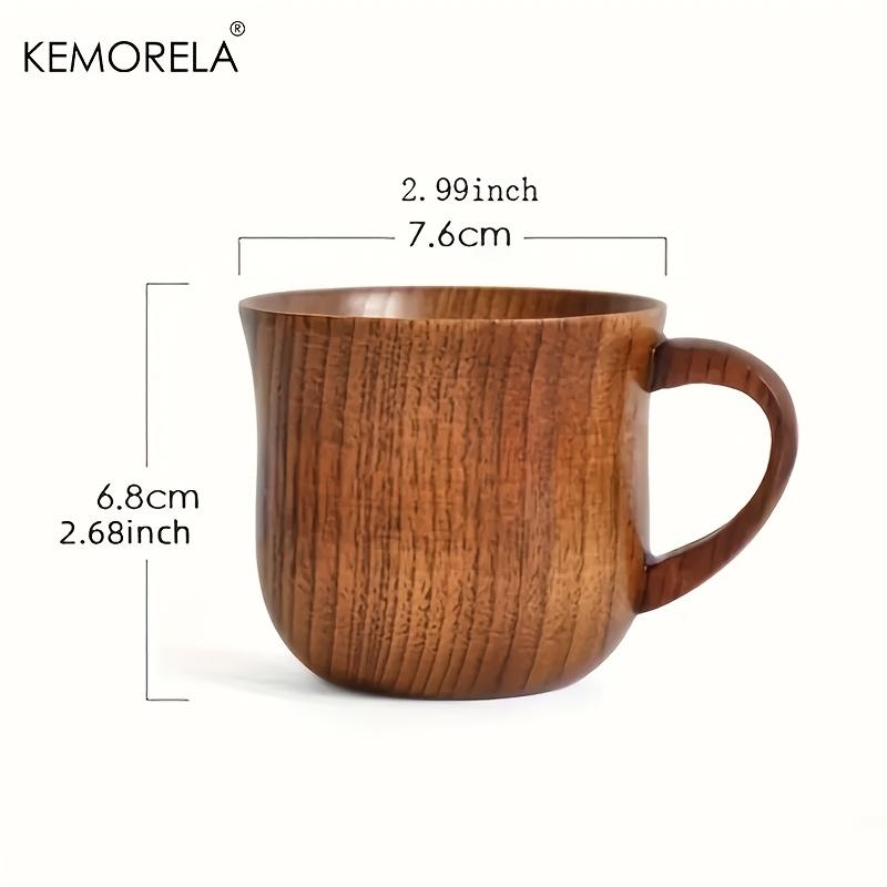 KEMORELA Wooden Coffee Mugs Set Vintage Jujube Tea Design 1/2pcs Reusable Drinkware for Water Wine Beer Espresso