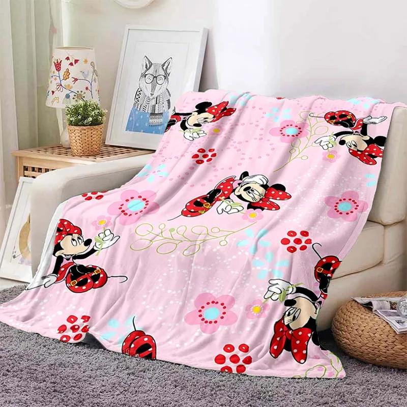 Ciepły Miękki Uroczy Koc Minnie Puszysty dla Dzieci i Dorosłych Pluszowy Narzuta na Kanapę Koc na Kanapę Łóżko