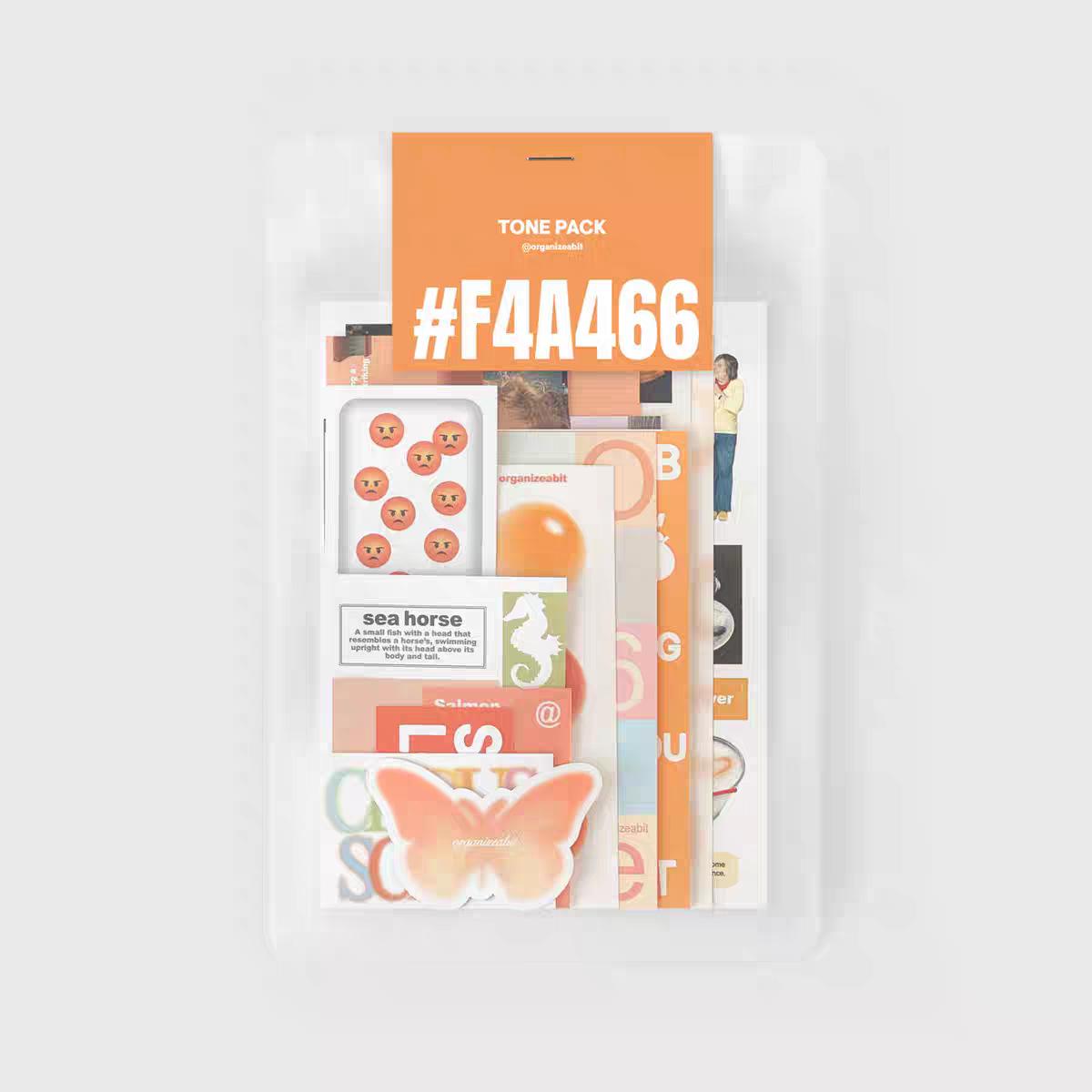 Korean Nordic Retro Orange Journal Collage Sticker Pack