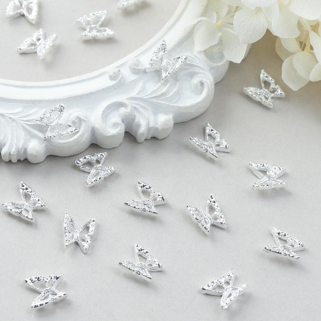 20 de bucăți metalic Hollow Butterfly Nail Art Charms Kawaii Nail Designs Decorare unghii Accesorii pentru femei și fete