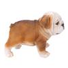 English Bulldog Puppy Statue Lifelike Resin Bulldog Sculpture for Garden Lawn Porch Decoration