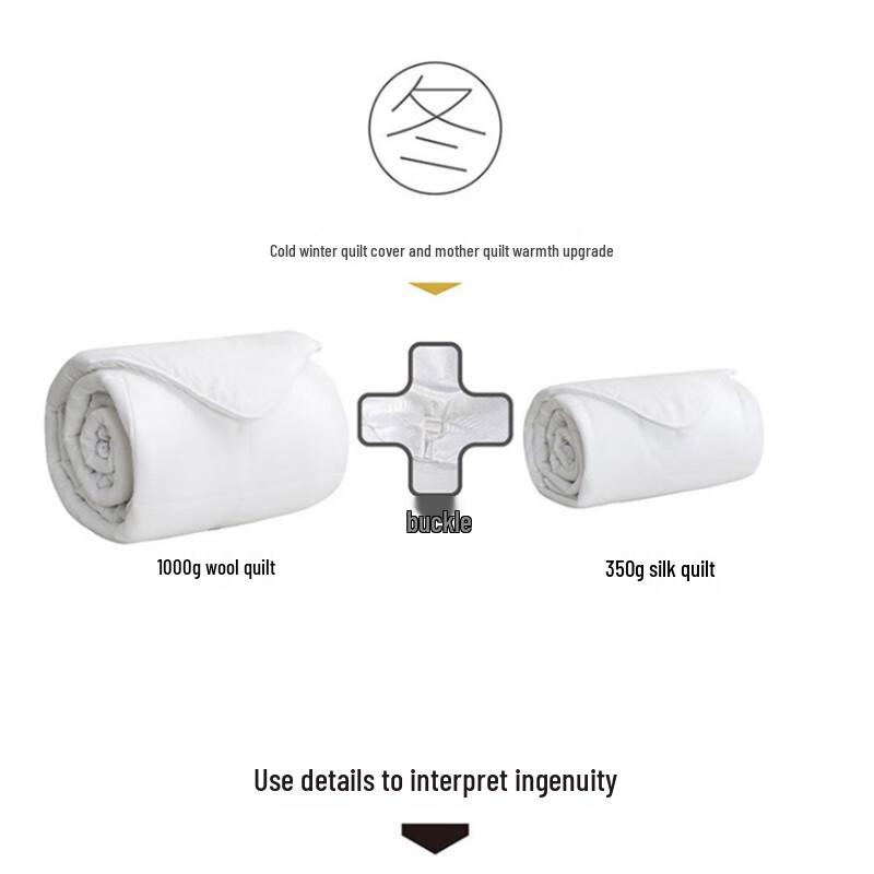 LUOLAI Silk Wool Antibacterial Four Seasons Mother-Child Quilt