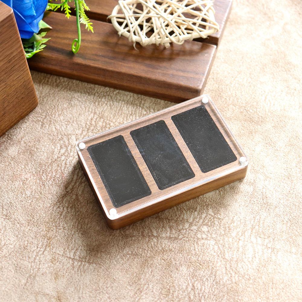 3/5 Slot Wooden Ring Box Magnetic Cover Jewelry Ring Holder Black Walnut Cufflinks Box  Couples