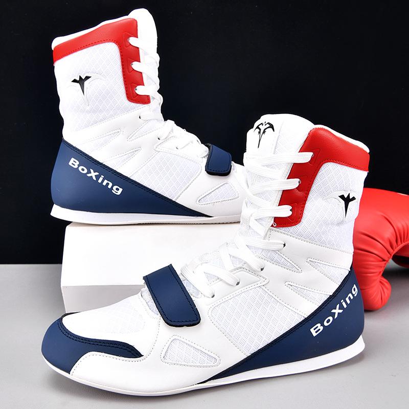 Professional Wrestling Shoes Men's High-top Adult Sanda Shoes Competition Training Shoes Fighting Shoes Women's Indoor Boxing Training Shoes