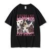 Le lesbiche mangiano cosa? T-shirt Meme Gatto Divertente Uomo Donna Estate Alta Qualità Oversize Vintage 100% Cotone T-shirt Streetw...