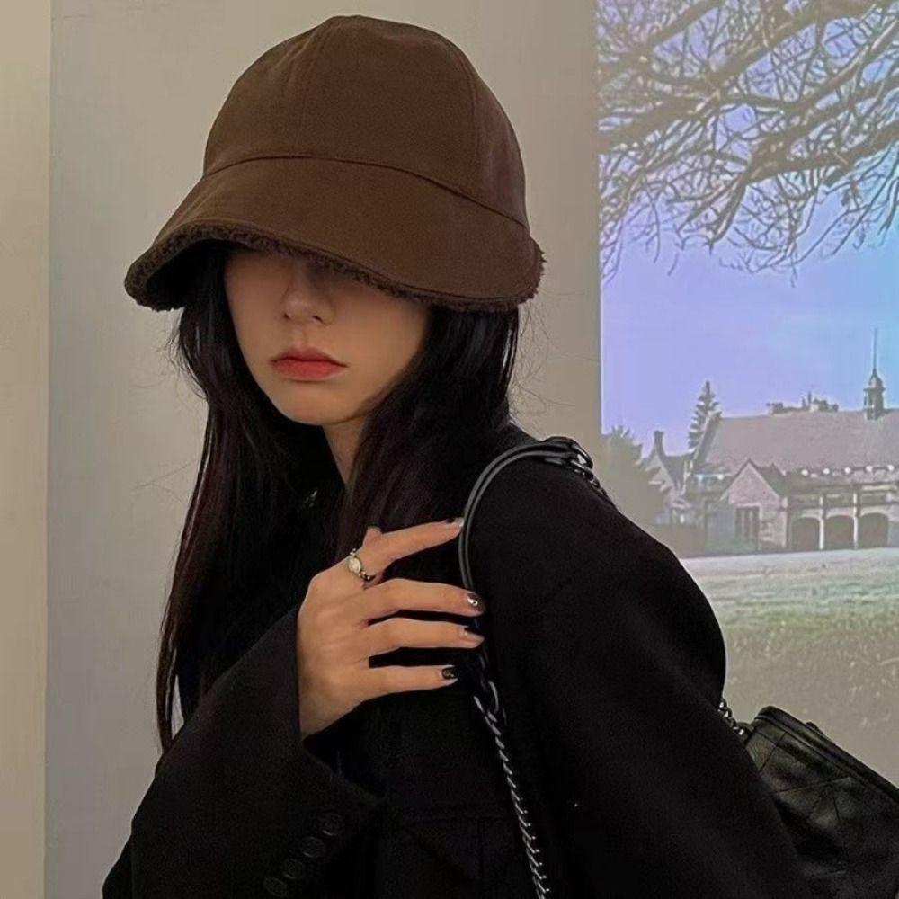 Myk Vinter Fiskelue Vindtett Vinter Spisslue Søt Fleece Baseballcaps Dame