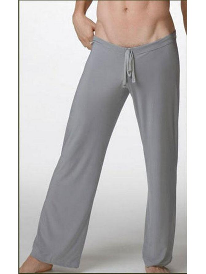 

Мужские дышащие свободные пижамные брюки - Гладкие, прохладные и повседневные длинные брюки для дома M