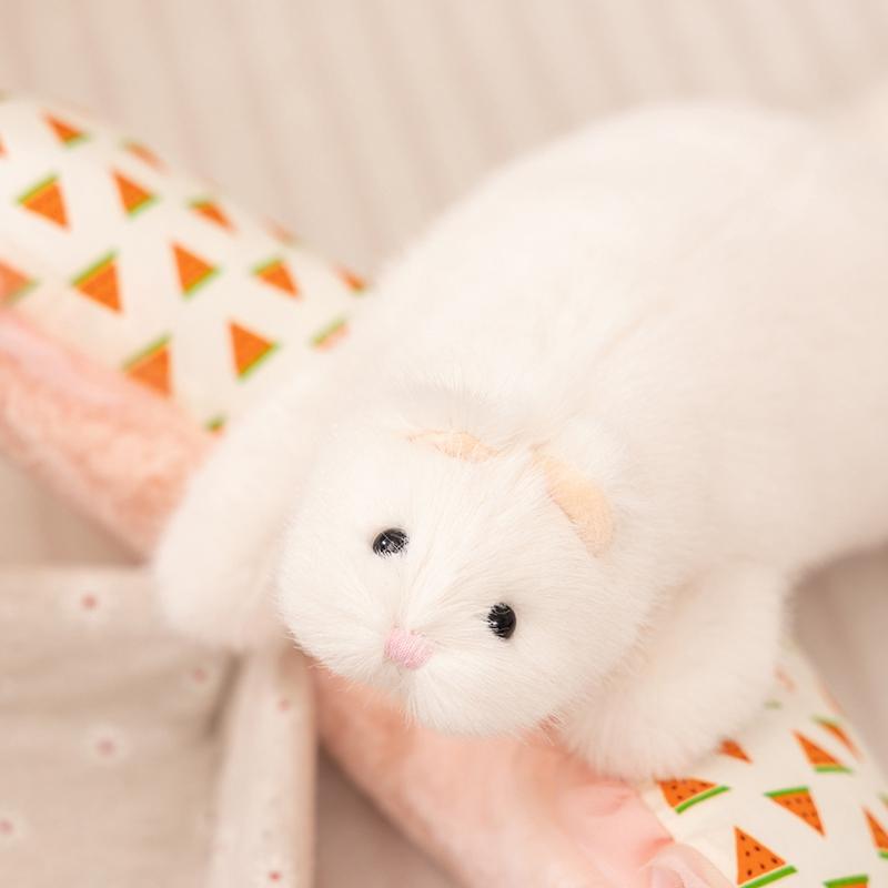 Peluche Furetto Animale Piccolo Carino Realistico Sdraiato Bambola Furetto Animale di Peluche Confortevole al Tatto Bambola Addormentata