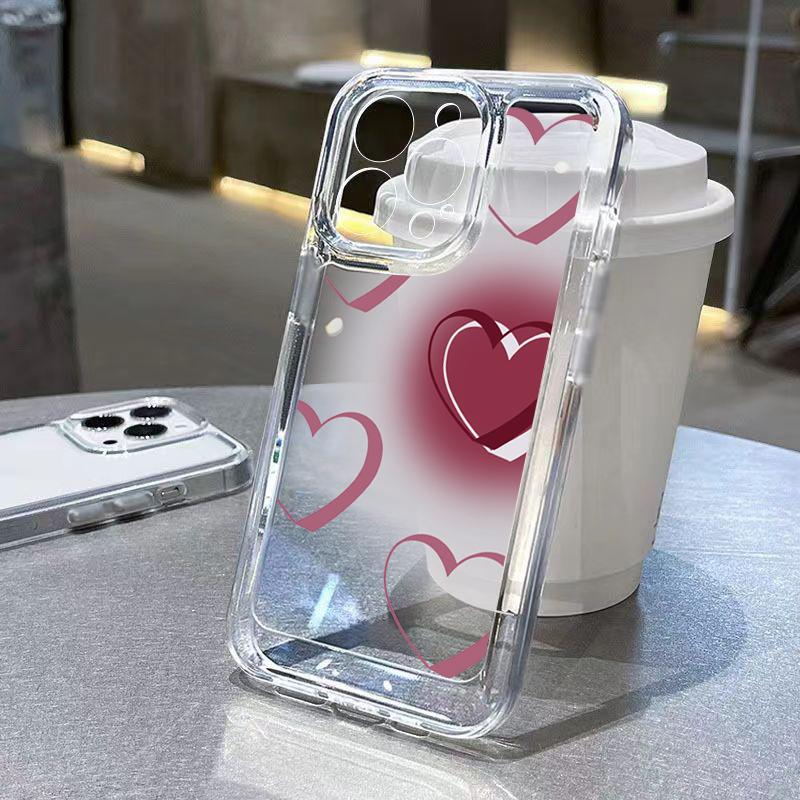 Transparent White Love Love Case For Samsung Galaxy S26 S25 S24 Ultra S23 FE S22 Plus S21 A56 A53 A34 A54 A35 A55 A16 Soft Cover