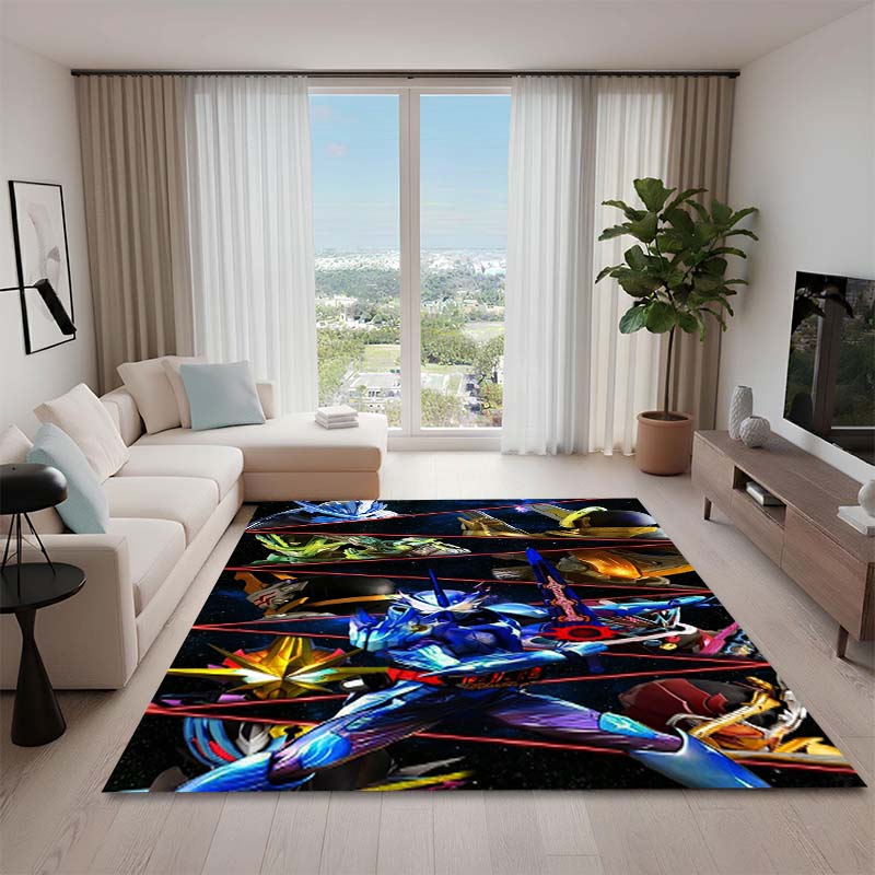 3D Printed Kamen Rider Rug, Suitable for Living Room, Bedroom, Table, Kitchen Doorway, Children's Non-slip Floor Mat.