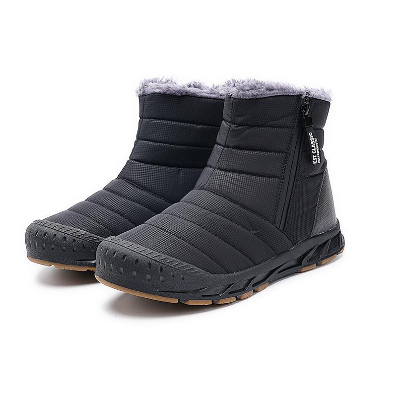 Unisex Mid-Top Waterproof Winter Snow Boots with Anti-Slip Sole and Plush Lining