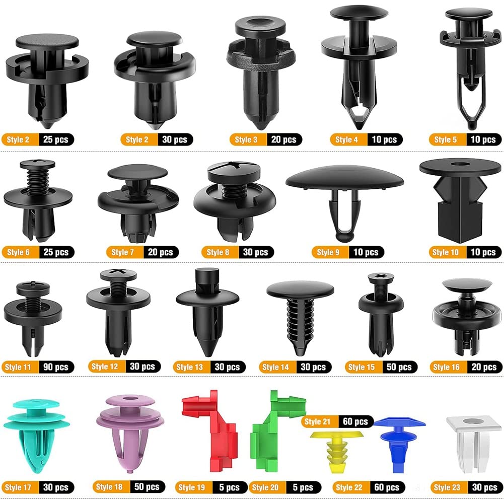 Msiw 725 Pcs Car Push Retainer Clips and Fasteners Assortment - 23 Common Sizes