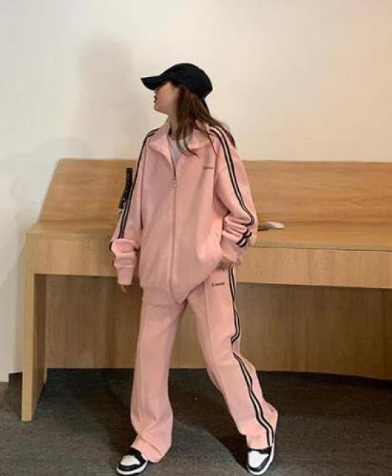 NOLCCTN Casual Tracksuit Long Sleeve Training LHL127 Women's Korean-Style Set, Hoodie, Sportswear, Loungewear, Activewear, Jersey, Comfortable,