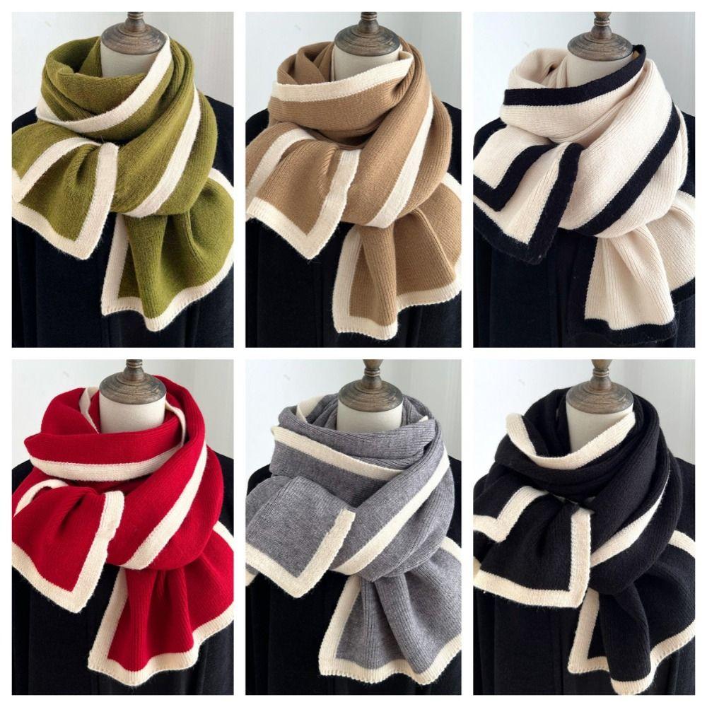 Thicken Knitted Scarfs Wool Plush Neckerchief Shawl Winter Scarf  Women