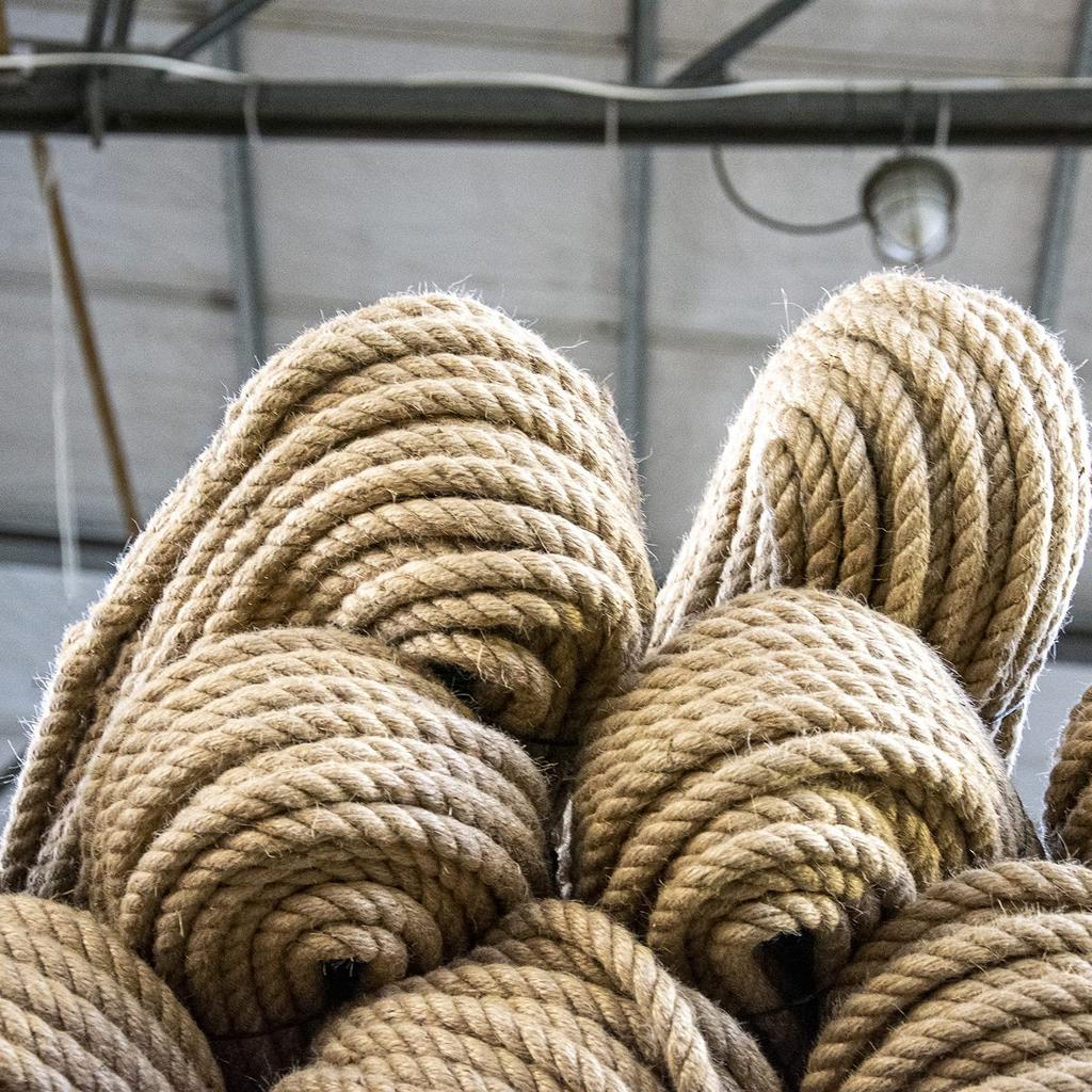 10m JUTESEIL 46mm Naturfasern Absperrseil Jute gedreht Hanf Tauziehen Handlauf