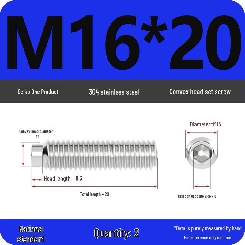 304 Stainless Steel Cup Point Grub Screw - Sizes M3 To M10